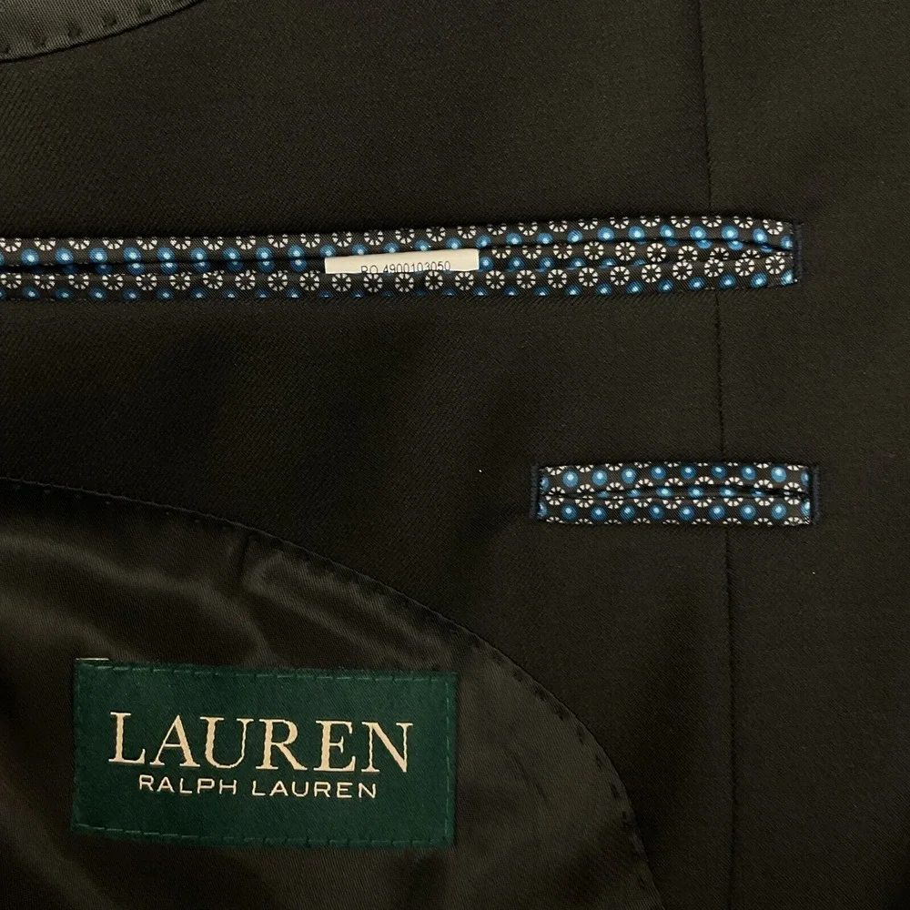 Lauren Ralph Lauren Men's Wool Blend Sport Coat Blazer Black Size 44R Business‎